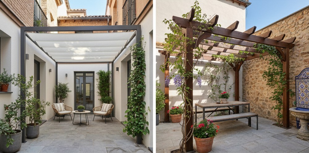 pérgolas patio interior madrid